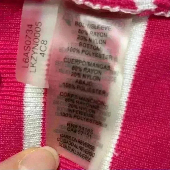 Karl Lagerfeld Paris Pink and White Sweater - Picture 9 of 9